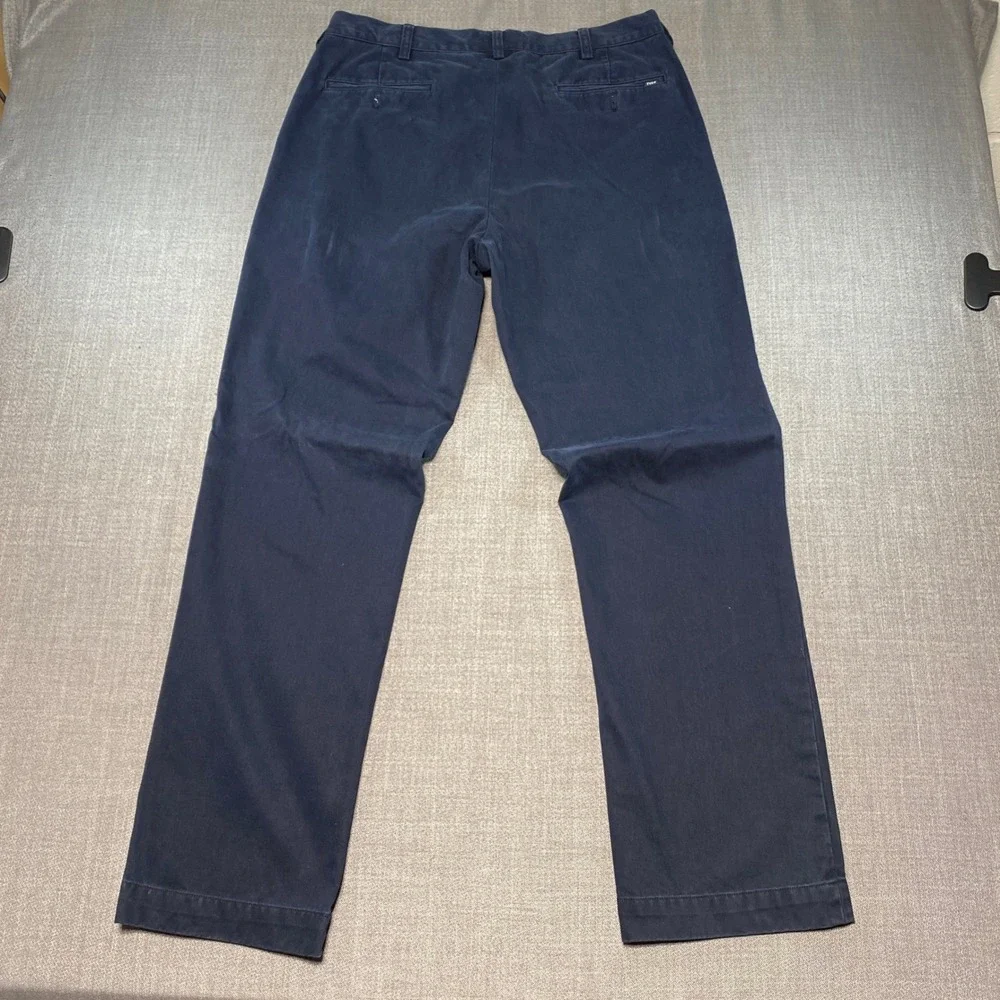 Polo Ralph Lauren Mens Navy Blue Chino Pants 34x32 Straight Leg Cotton Trousers